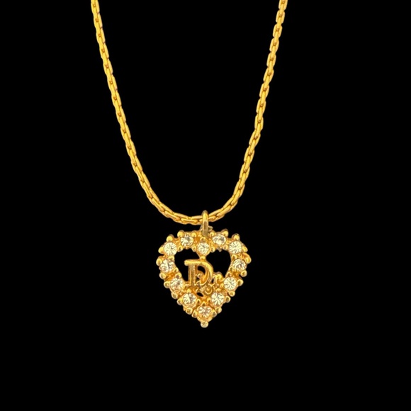 Vintage Christian Dior Heart CD Logo Necklace - Picture 3 of 7